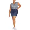 Shop Nydj Plus Ella Womens Cuffed Denim Denim Shorts In Brown