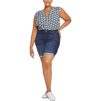 Nydj Plus Ella Womens Cuffed Denim Denim Shorts In Brown