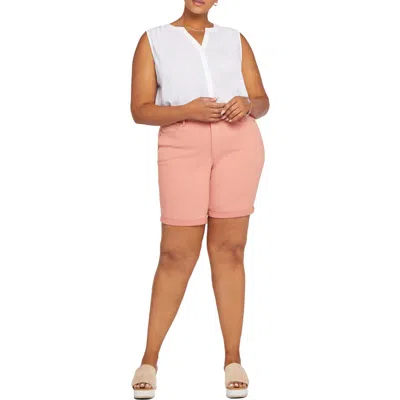 Nydj Plus Ella Womens Cuffed Denim Denim Shorts In Brown