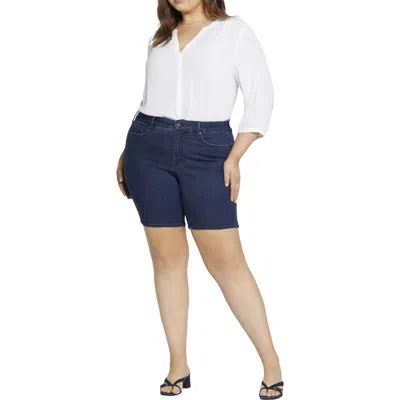 Nydj Plus Ella Womens Split Hem Denim Denim Shorts In Multi