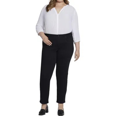 Nydj Plus Emma Womens Relaxed Denim Slim Jeans In Multi