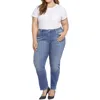 Nydj Plus Emma Womens Stretch Denim Slim Jeans In Multi