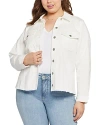 Nydj Frayed Hem Denim Jacket In Optic White