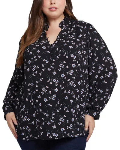 Nydj Plus Hannah Blouse In Green