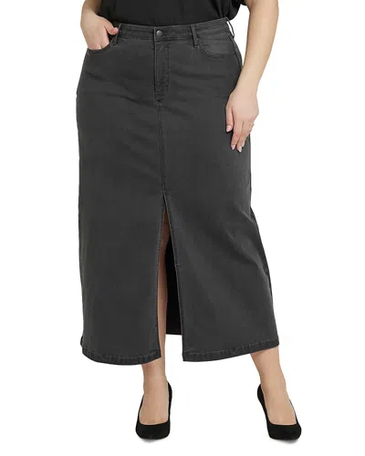 Nydj High Rise Denim Maxi Skirt In Cloud Stone