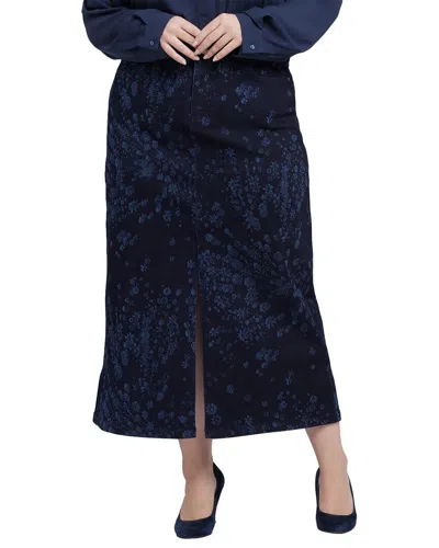 Nydj Plus High-rise Long Skirt In Blue