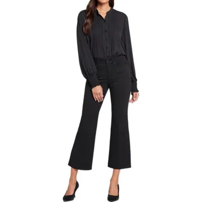 Nydj Plus Julia Womens Relaxed Cotton Flared Jeans In Black