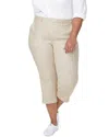 Nydj Plus Linen-blend Utility Capri Pant In Neutral