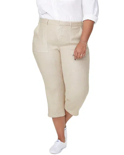 NYDJ PLUS LINEN-BLEND UTILITY CAPRI PANT