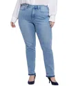 Nydj Marilyn Release Hem High Waist Straight Leg Jeans In Multi