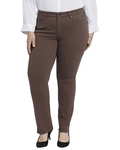 NYDJ PLUS MARILYN COFFEE BEAN STRAIGHT LEG JEAN