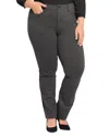 Nydj Marilyn Compression Ponte Straight Pants In Charcoal Heather