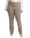 Nydj Marilyn Compression Ponte Straight Pants In Saddlewood