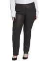 Nydj Plus Marilyn Cordovan Coated Straight Leg Jean