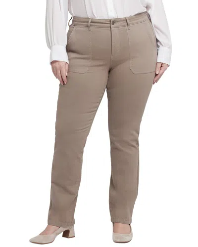 Nydj Plus Marilyn Country Oak Straight Leg Jean In Brown
