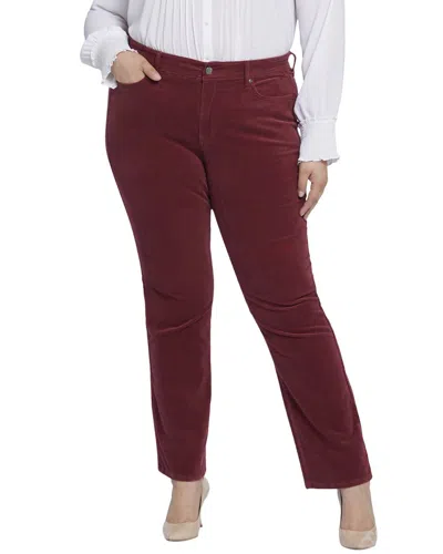 Nydj Plus Marilyn Cranberry Pie Straight Leg Jean In Burgundy