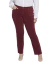 Nydj Plus Marilyn Cranberry Pie Straight Leg Jean In Burgundy