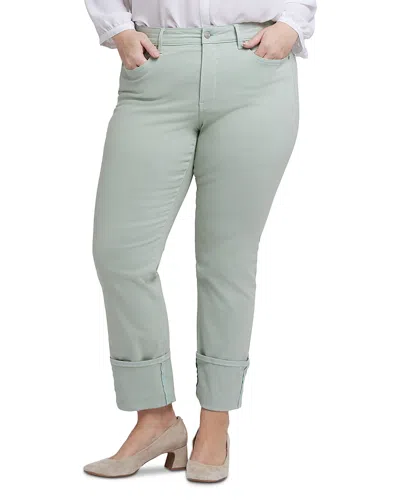 Nydj Marilyn Cuffed Straight Jeans In Tomatillo In Green