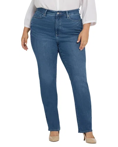 Nydj Plus Marilyn High-rise Lake Notre-dame Straight Leg Jean In Blue