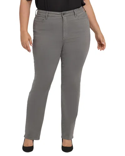 Nydj Plus Marilyn High-rise Lunar Stone Straight Leg Jean In Gray