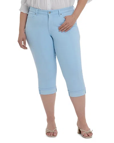 Nydj Marilyn High Rise Straight Cropped Jeans In Optic White In Blue