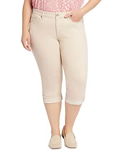 Nydj Plus Marilyn High Rise Straight Cropped Jeans In Pearl Grey In Feather