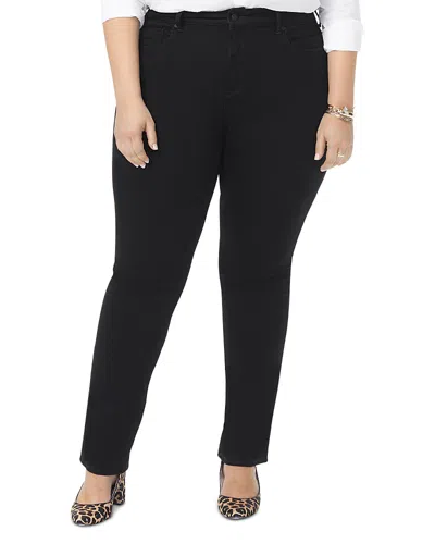 Nydj Marilyn High Rise Straight Leg Jeans In Black