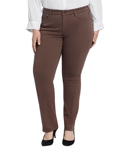 Nydj Marilyn High Rise Straight Jeans In Coffee Bean