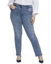 Nydj Marilyn Release Hem High Waist Straight Leg Jeans In Multi