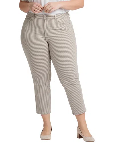 Nydj Plus Marilyn Sandbar Stripe Straight Leg Jean In Multi