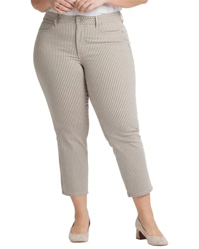 NYDJ PLUS MARILYN SANDBAR STRIPE STRAIGHT LEG JEAN