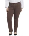 Nydj Plus Marilyn Coffee Bean Straight Leg Jean In Brown
