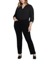 Nydj Marilyn Straight Leg Corduroy Pants In Black