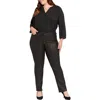 Nydj Plus Marilyn Uplift Womens Coated Denim Straight Leg Jeans In Black
