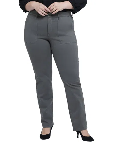 Nydj Plus Size Marilyn Straight Utility Pocket Jean In Vine Leaf