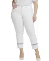 Nydj Plus Marilyn Wave Tie Dye Ankle Crop Jean In White