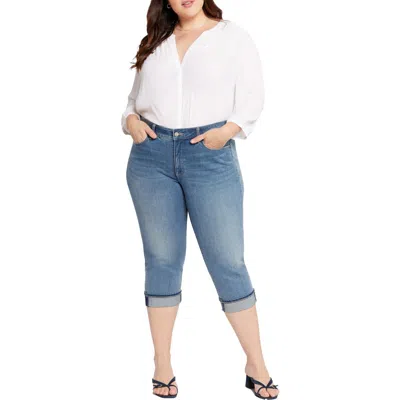 NYDJ PLUS MARILYN WOMENS DENIM COTTON CROPPED JEANS
