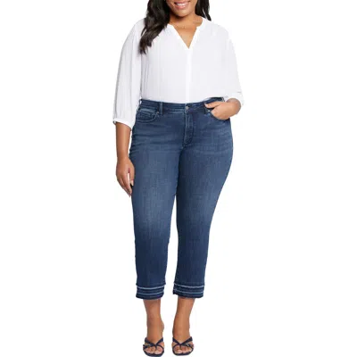 Nydj Plus Marilyn Womens Denim Cotton Straight Leg Jeans In Blue