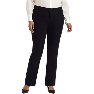 Nydj Plus Marilyn Womens Heathered Ponte Straight Leg Pants