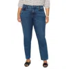 Nydj Plus Marilyn Womens Medium Wash Stretch Straight Leg Jeans In Multi