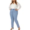 Nydj Plus Marilyn Womens Stretch Denim Straight Leg Jeans