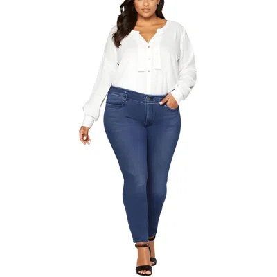 Nydj Plus Marilyn Womens Stretch Denim Straight Leg Jeans