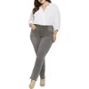 Nydj Plus Marilyn Womens Stretch Denim Straight Leg Jeans In Multi