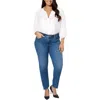 Nydj Plus Marilyn Womens Tummy Slimming Denim Straight Leg Jeans