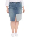 Nydj Plus Size Denim Midi Skirt In Multi