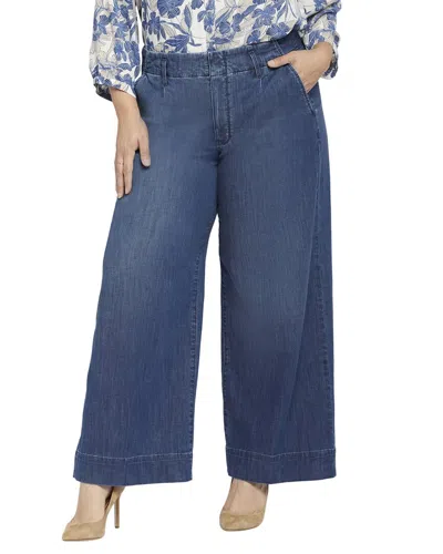 Nydj Plus Mona Reminiscent Wide Leg Jean In Blue