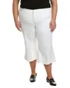 Nydj Plus Patchie Major Wide Leg Capri Optic White Jean In White