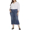 Nydj Plus Patchie Major Womens High-waist Cotton Capri Jeans In Multi