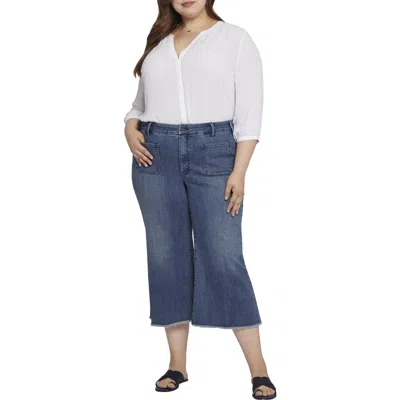 Nydj Plus Patchie Major Womens High-waist Cotton Capri Jeans In Blue