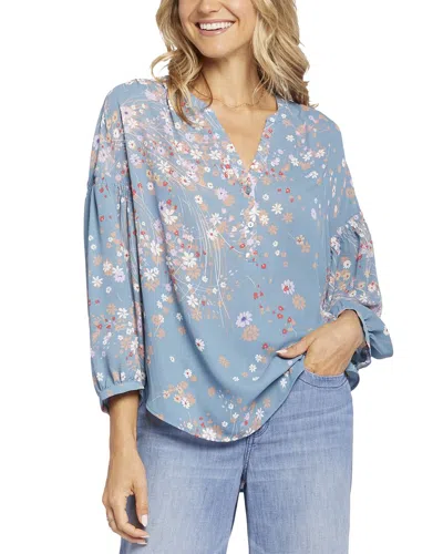 Nydj Plus Perfect Blouse In Blue
